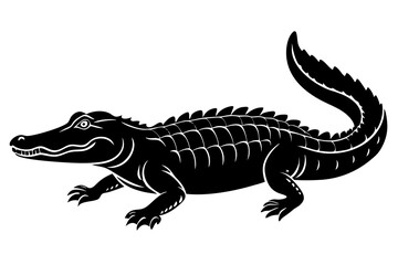 Alligator silhouette vector illustration