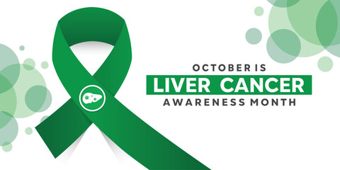 Liver Cancer Awareness Month. Liver and ribbon. Great for cards, banners, posters, social media and more. White background.