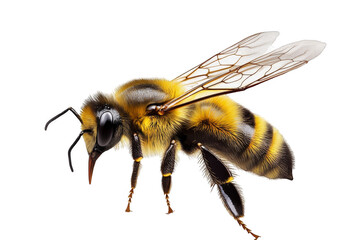 Bee close-up on transparent background