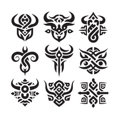 Tattoos tribal designs bundle  collection in a white background

