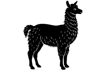 Alpaca silhouette vector illustraion