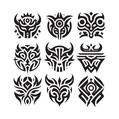 Tattoos tribal designs bundle  collection in a white background
