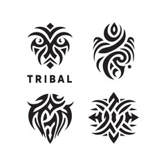 Obraz premium Tattoos tribal designs bundle collection in a white background 
