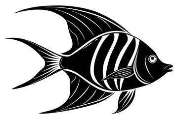 Angelfish silhouette vector illustration