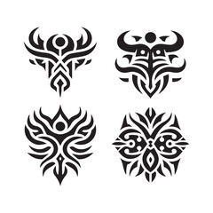 Tattoos tribal designs bundle  collection in a white background

