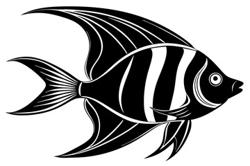 Angelfish silhouette vector illustration