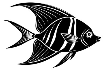 Angelfish silhouette vector illustration