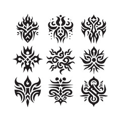 Tattoos tribal designs bundle  collection in a white background