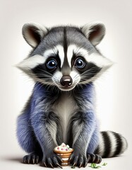 Racoon isolated on white 