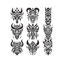 Tattoos tribal designs bundle  collection in a white background
