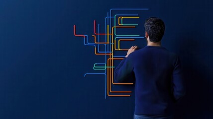 Cloud-based software for digital product strategy alignment, interconnected nodes and timelines, digital product, software strategy