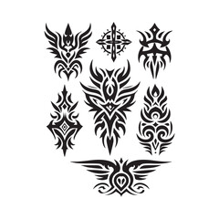 Tattoos tribal designs bundle  collection in a white background