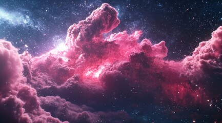 Pink and Blue Cosmic Clouds with Stars