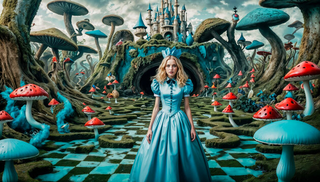 The beautiful girl Alice found herself in Wonderland