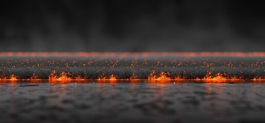 Abstract background with flickering fire flames on a dark background.  Perfect for use as a website or presentation background, graphic design, or as a texture.