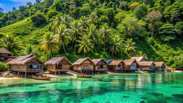 Traditional Moken village on Mu Koh Surin island, Moken, village, indigenous, culture, waterfront, wooden houses