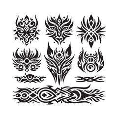 Tribal butterfly tattoo in a white background