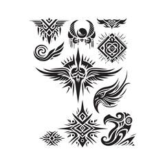 Obraz premium Tribal butterfly tattoo in a white background
