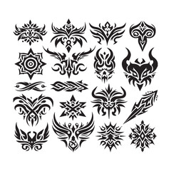 Tribal butterfly tattoo in a white background