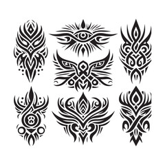 Tribal butterfly tattoo in a white background