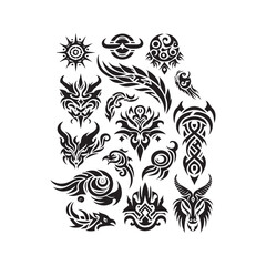 Tribal butterfly tattoo in a white background