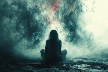 Obraz premium Complex post-traumatic stress disorder background wallpaper png file