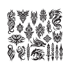 Tribal butterfly tattoo in a white background