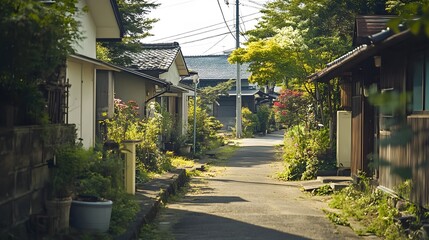 日本の田舎の住宅街