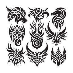 Tribal butterfly tattoo in a white background