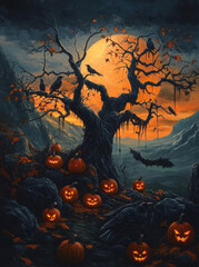 Halloween Jack-o'-Lanterns.