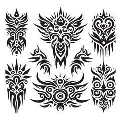 Tattoos tribal designs bundle  collection in a white background
