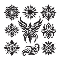 Tattoos tribal designs bundle  collection in a white background