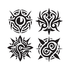 Tattoos tribal designs bundle  collection in a white background