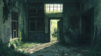 Old abandoned building. Abandoned Building. Illustration