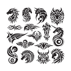 Tattoos tribal designs bundle  collection in a white background