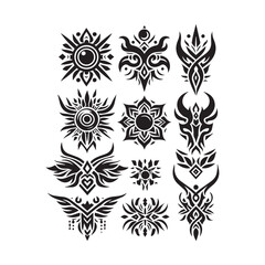 Tattoos tribal designs bundle  collection in a white background