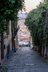 Narrow Alleyway with View Over Naples, Italy