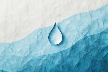 This design showcases a simple yet striking water droplet, embodying the essence of hydration and freshness against a calming backdrop. Generative AI