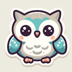 Fototapeta premium Adorable Cartoon Animal Stickers in Minimalist Vector Style