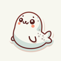 Adorable Cartoon Animal Stickers in Minimalist Vector Style