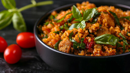 Fototapeta premium stew with vegetables and rice