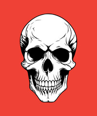 Halloween character face isolated on colored background. Hand drawn vector illustration in comic style.