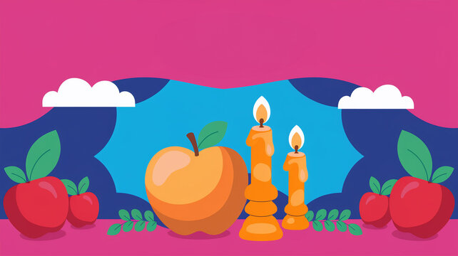 poster with apples for Rosh Hashanah