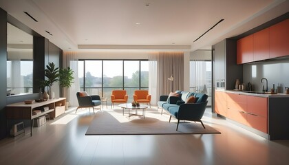 Photo interior modern design room 3d illustration
