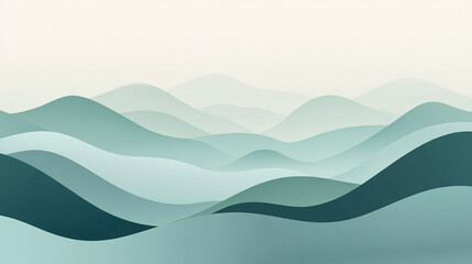Naklejka premium Abstract Green Landscape Illustration