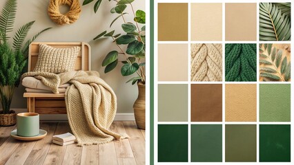 warm beige and green color palette