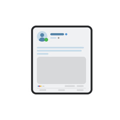 social media page in outline flat vector design.