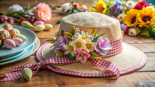 Vintage-inspired Easter bonnet making with fabric and flowers
