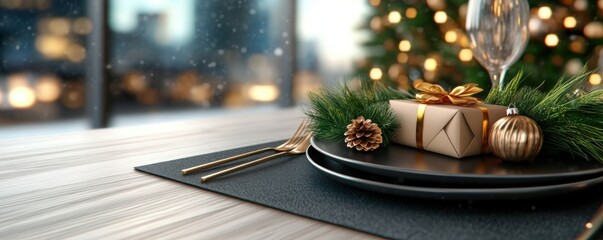 Cozy Holiday Table Setting with Gratitude Decor A Warm and Festive Atmosphere for Sharing a Meal with Loved Ones