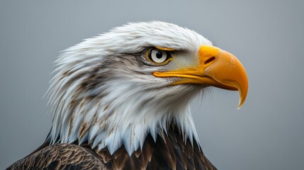 Obraz premium Majestic bald eagle staring with intense gaze
